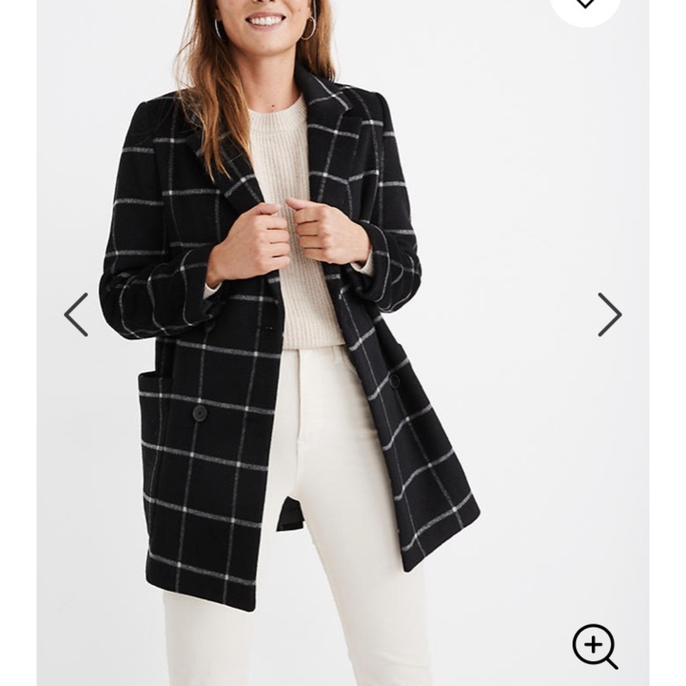 Madewell Hollis Double-Breasted Coat in Windowpane
